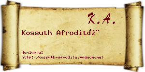 Kossuth Afrodité névjegykártya